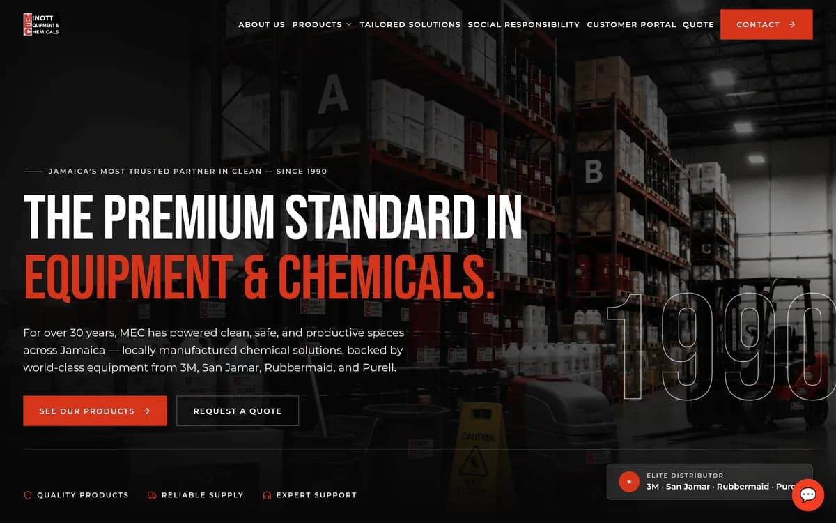 Minott Equipment & Chemicals — website by FloPro