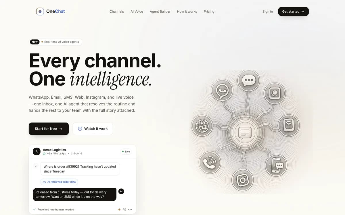OneChat — website by FloPro
